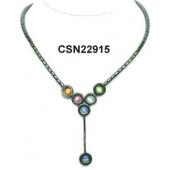 Cat's Eye Opal Beads Style Hematite Choker Collar Fashion Necklace